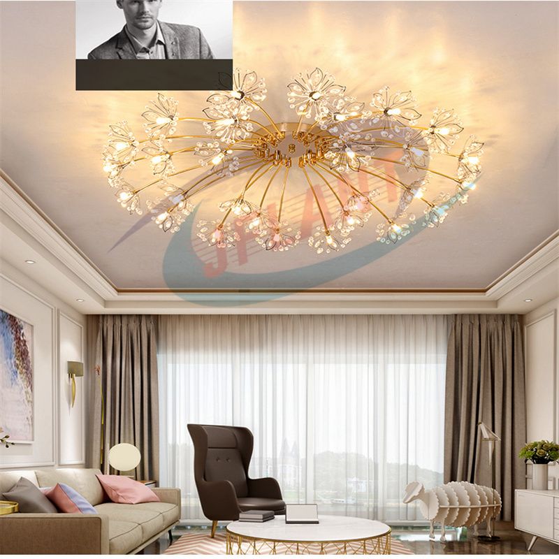 European Style Copper Crystal Chandelier Living Room Luxury French Dining Room Bedroom Application Scenario