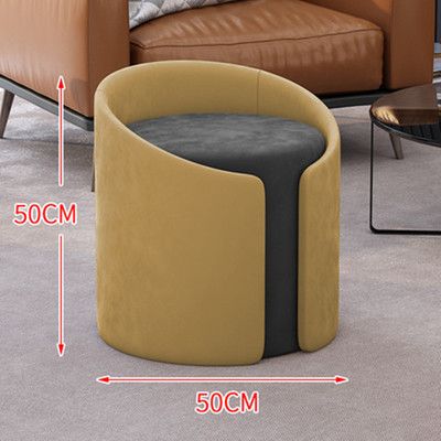 Lu Zi Furniture Factory direct sales Nordic small round stool leisure chairs, living room sofa stools, sitting stools, round stools, low stools, creative household makeup and grooming stools, shoe-changing stools details Picture