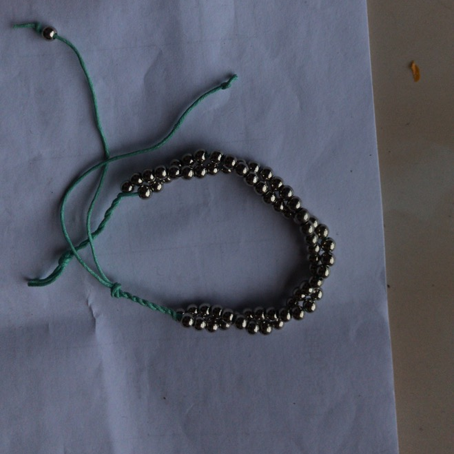Original hand-woven double row beaded handstring Fashion simple hundred hand accessorized silver beaded handstring bracelet