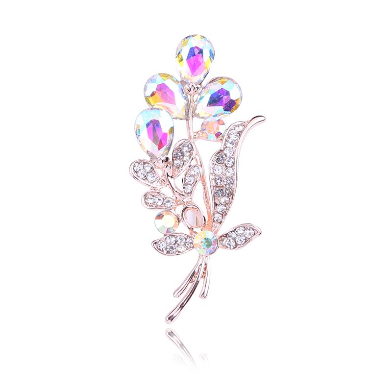 Factory direct sales with rhinestone flower brooch