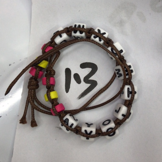 New niche design jewelry black and white letters brown leather thread beaded bracelet network red fashion bracelet