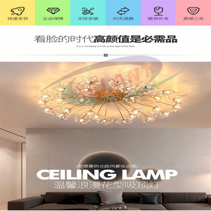 European Style Copper Crystal Chandelier Living Room Luxury French Dining Room Bedroom