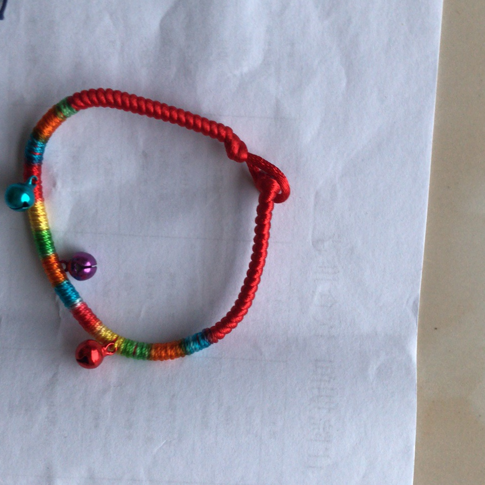 Dragon Boat Festival colorful red rope bracelet new cartoon bell children's baby hand bracelet