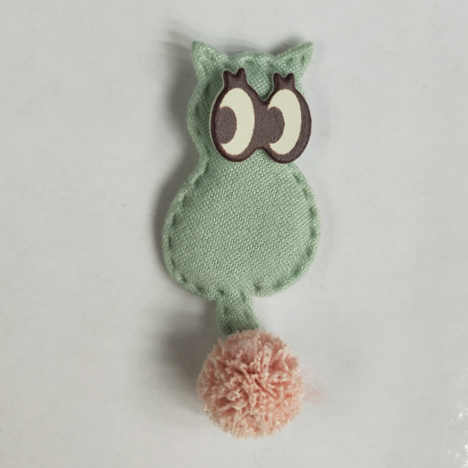 Green owl tail ball handmade DIY
