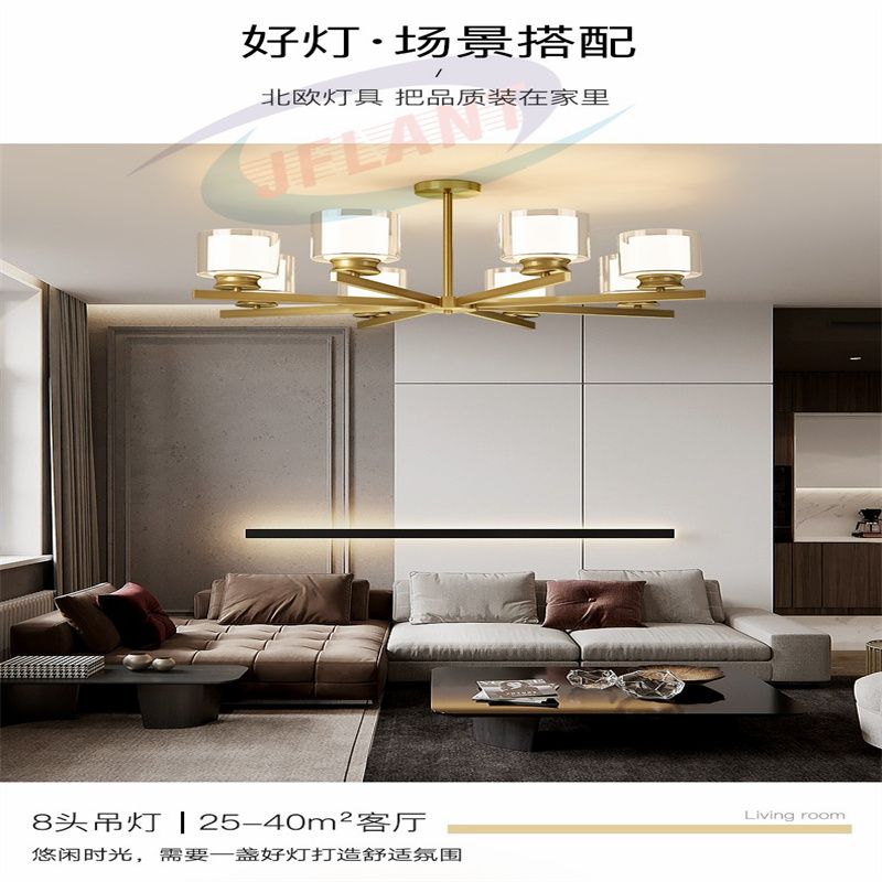 European-Style Copper Crystal Chandelier Living Room Lamp Luxury French Dining Room Bedroom Atmosphere Crystal Lamp Specification drawing