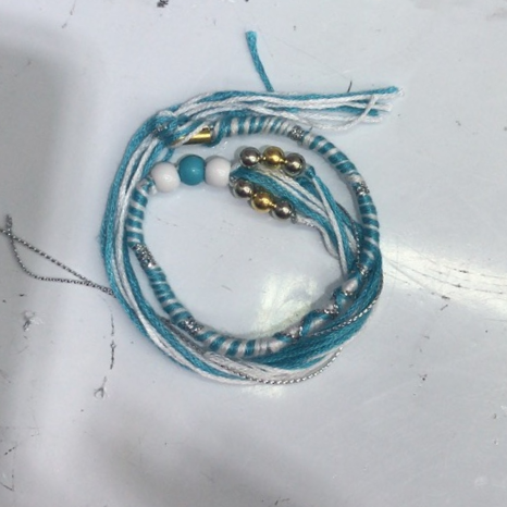 New hand woven cotton string headwear beaded ginseng gold thread headwear accessories