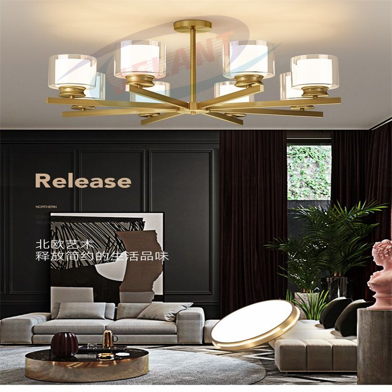European-Style Copper Crystal Chandelier Living Room Lamp Luxury French Dining Room Bedroom Atmosphere Crystal Lamp
