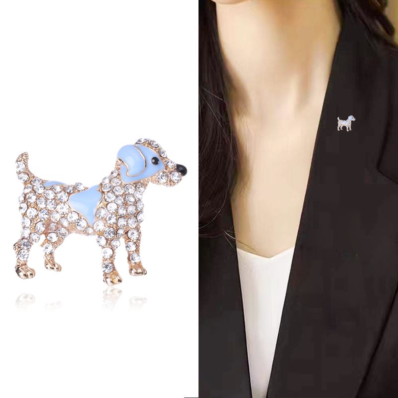Manufacturers direct sales of foreign trade full drill puppy brooch thumbnail