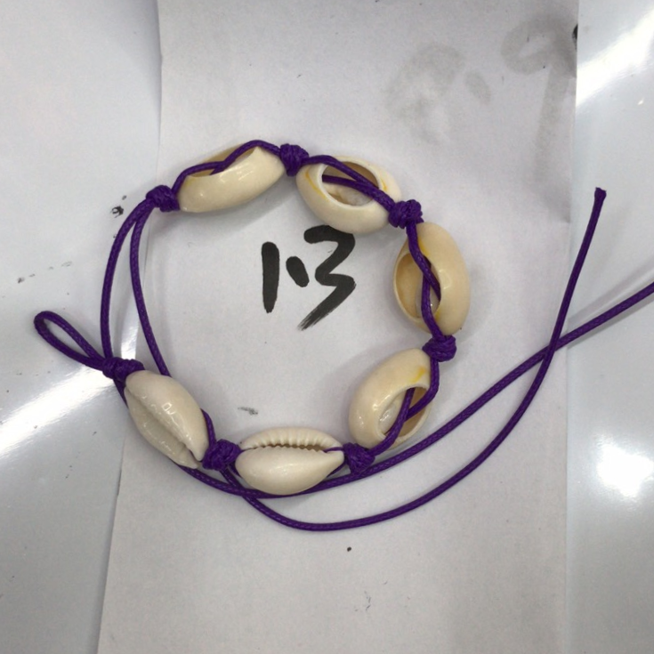 Creative new hand rope woven hand rope men women shell fashion bracelet purple