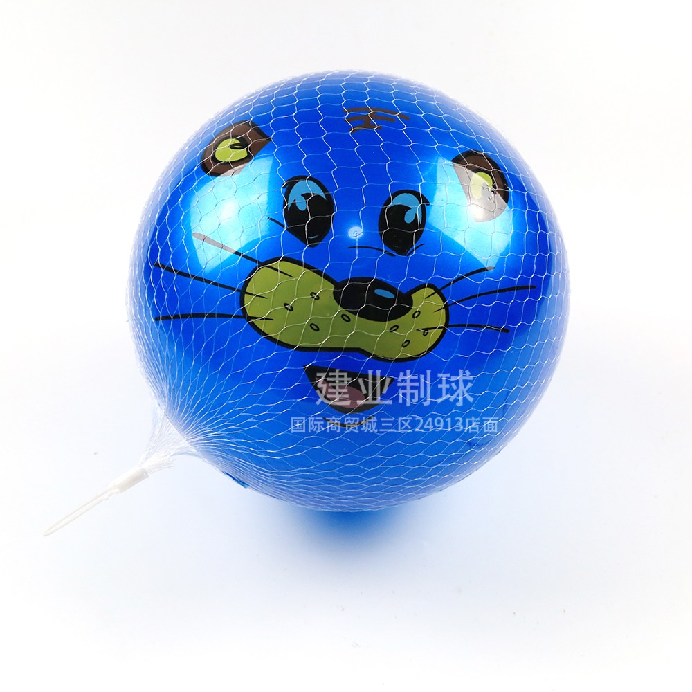 9寸PVC拍拍球大卡通动物图案贴标球外贸跨境直供详情图2