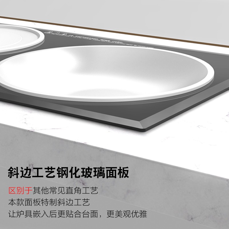Yingdaxun commercial induction cooker with dual stoves, one flat and one concave. Household built-in countertop with dual stoves and dual heads detail image 2