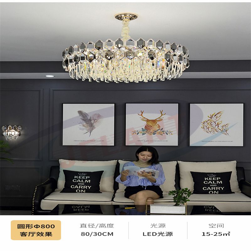Living Room Chandelier European Atmosphere Luxury Villa Home Application Scenario