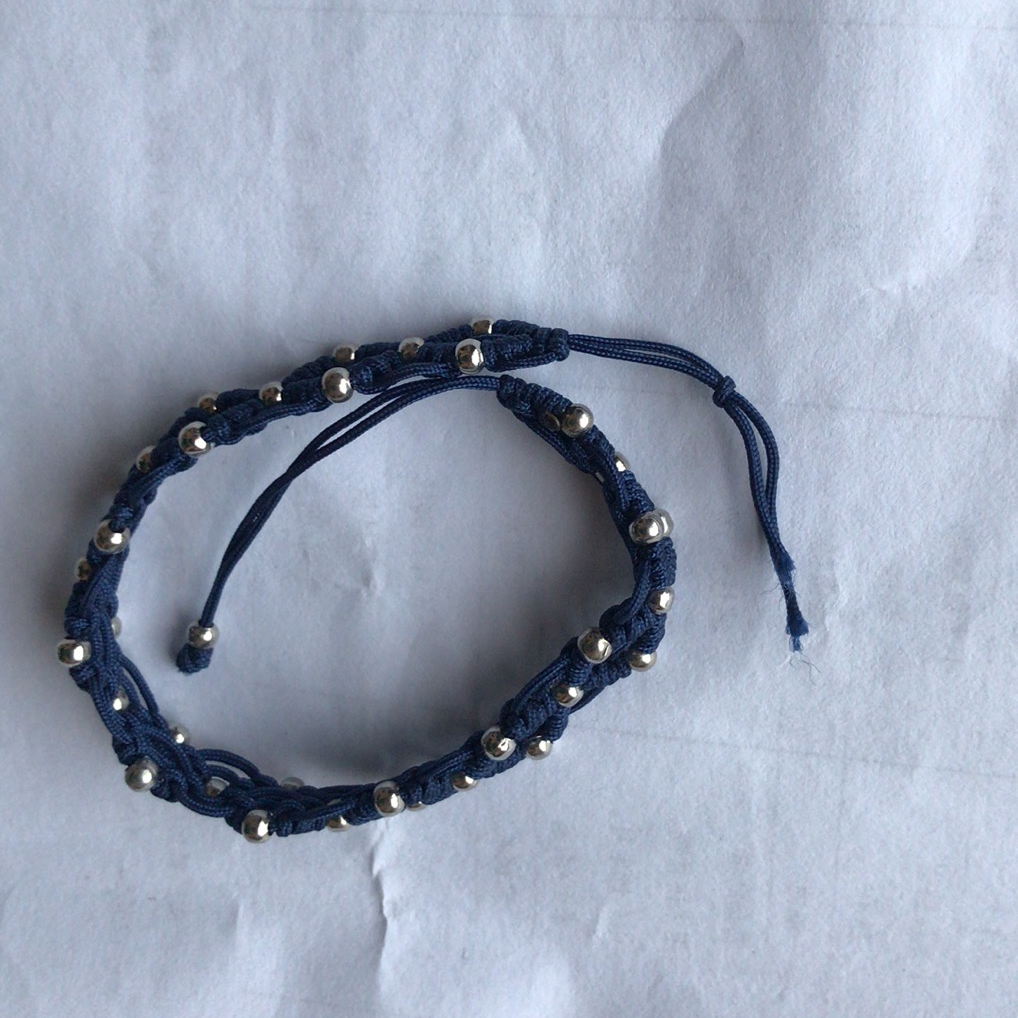 Original hand-braided bead bracelet Fashion simple hand chain with silver bead bracelet