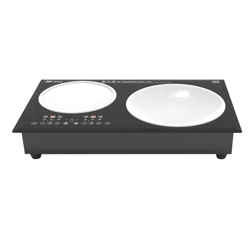 Yingdaxun commercial induction cooker with dual stoves, one flat and one concave. Household built-in countertop with dual stoves and dual heads detail image 3