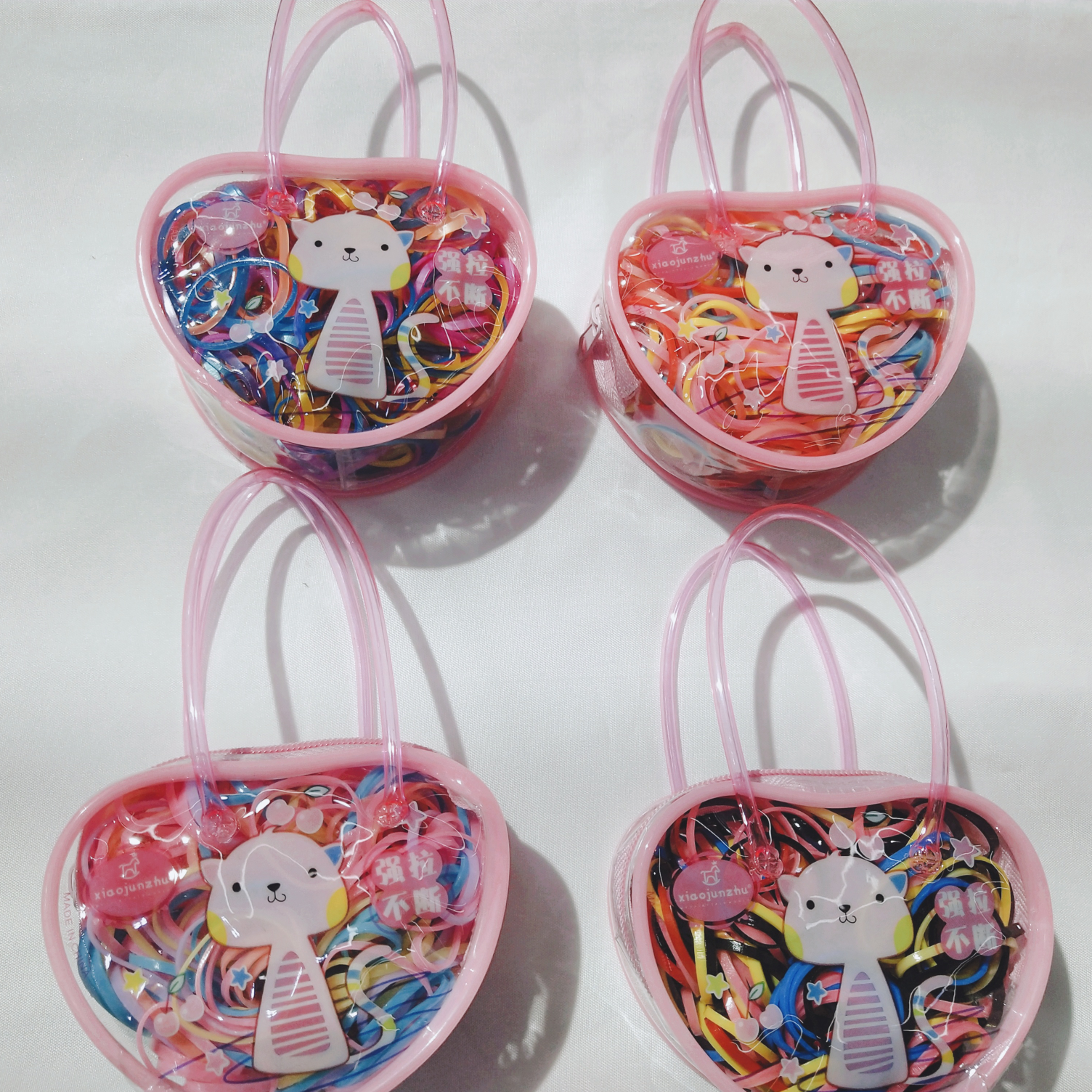 时尚可爱爱心双根手提包一次性皮筋