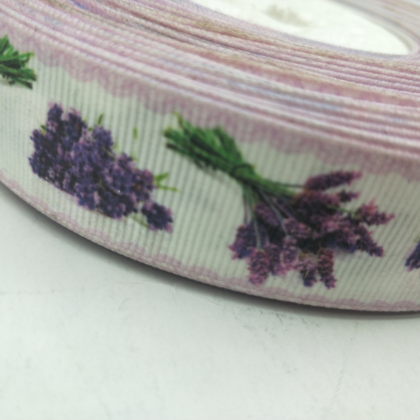 2.5CM thread with heat transfer DIY made white background lavender