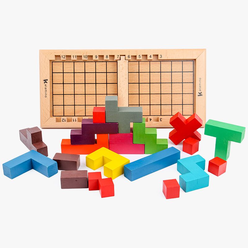 The wooden Catamino puzzle is highly entertaining and colorful, which can exercise babies' hand-eye coordination, visual ability, logical thinking ability, and early education enlightenment training. It is a parent-child game details Picture