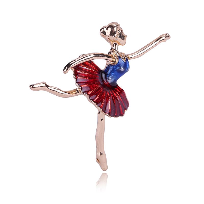 Foreign trade hot drop oil dancing little girl brooch