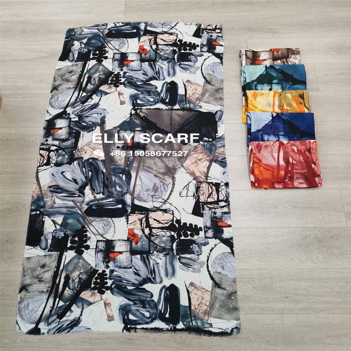 Jumble Feel Printed Scarf Rural Ink Painting Printed Scarf