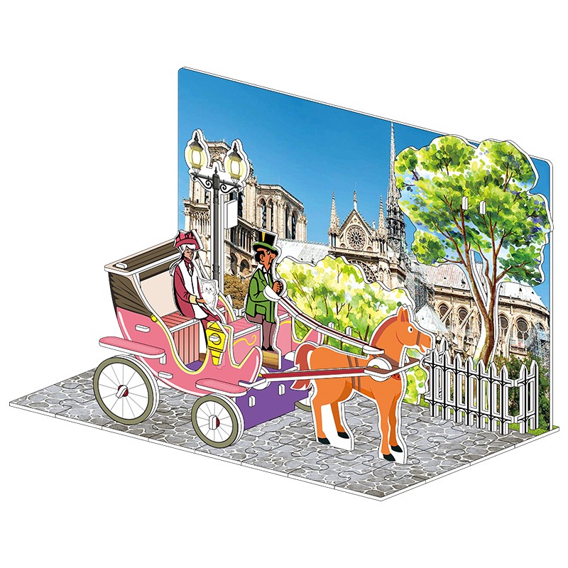 义乌好货3D纸质立体拼图，儿童DIY玩具拼图，手工益智早教，爆款地摊热卖拼装玩具礼品模型，手工制作别世界名建筑详情4