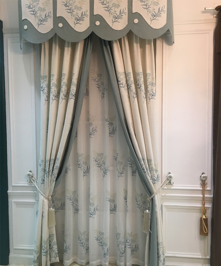 Embroidered cotton and linen curtains and window screens detail image 2