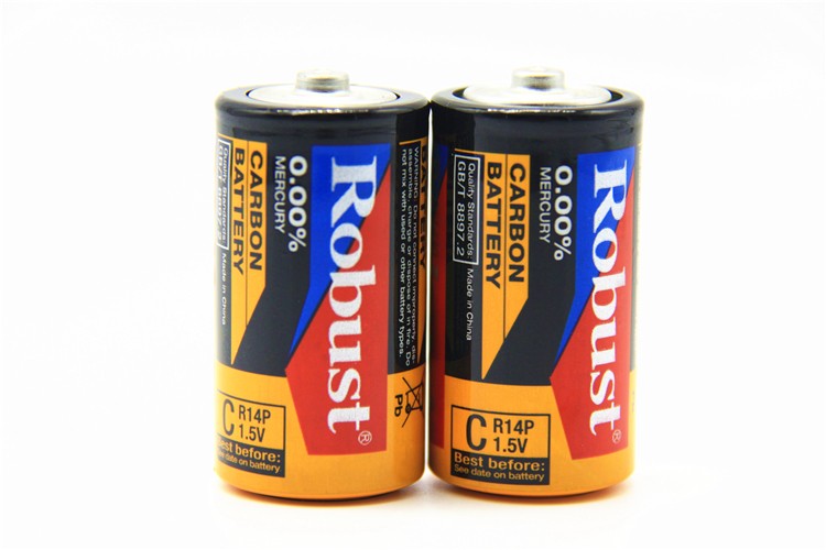 ROBUST 碳性电池1.5V 简装电池R14p 2号火车玩具C型二号干电池批发详情图3