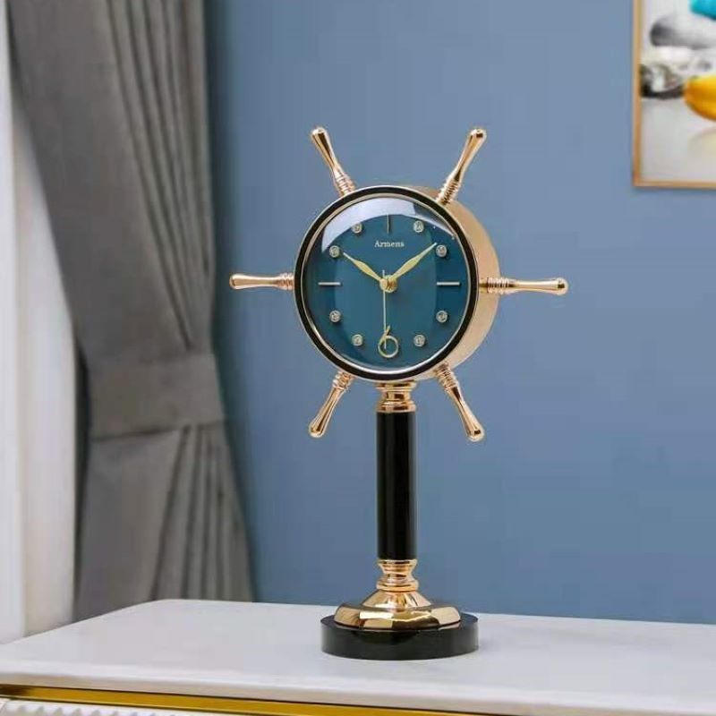 创意欧式座钟轻奢家用客厅摆放坐钟玄关装饰钟表台式摆件时钟桌面图