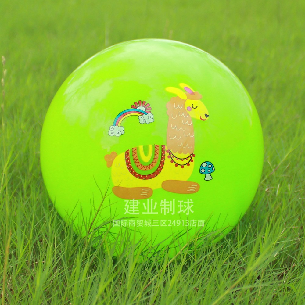 9寸PVC儿童玩具拍拍球柔软充气球足球卡通球图案贴标球弹力好详情图7