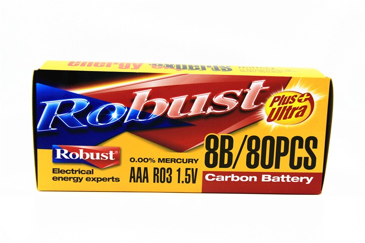 Robust 碳性电池 7号七号干电池 1.5VR03 8只挂卡 空调电视遥控器详情图6
