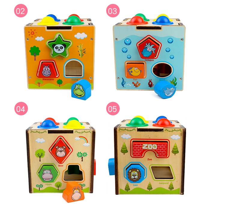 The wooden toy educational multi-functional animal-shaped intelligence box is a smart early education cognitive game with strong fun and rich colors. It can practice logical thinking and improve hand-eye coordination. It is a parent-child game detail image 9