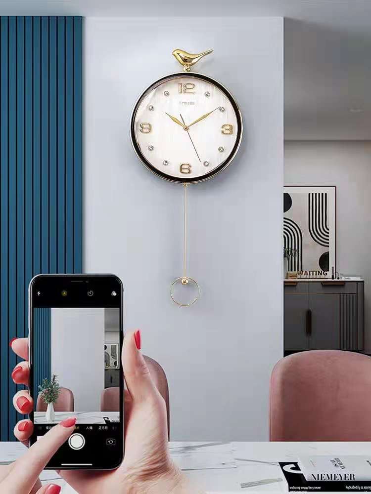 北欧轻奢现代装饰钟表挂钟家用时尚表挂墙客厅表2021年新款时英钟详情图2
