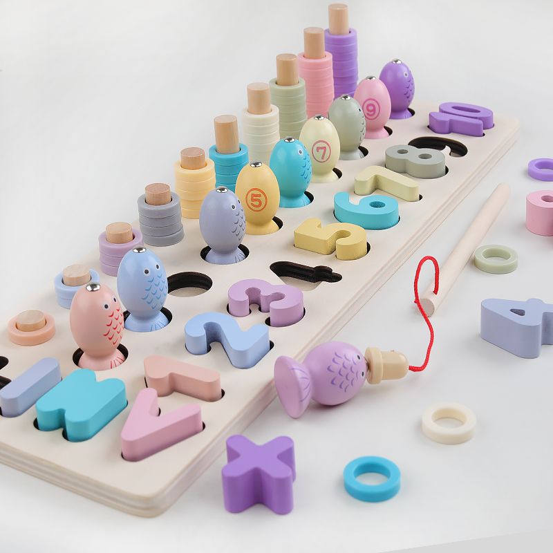 The wooden macaron-colored fishing matching game is highly entertaining with rich colors. It can exercise babies' hand-eye coordination, visual ability, logical thinking ability, and early education enlightenment training. It is a parent-child game Application Scenario