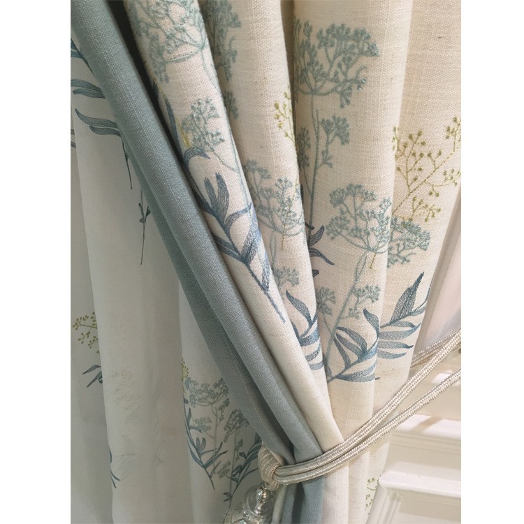 Embroidered cotton and linen curtains and window screens detail image 3