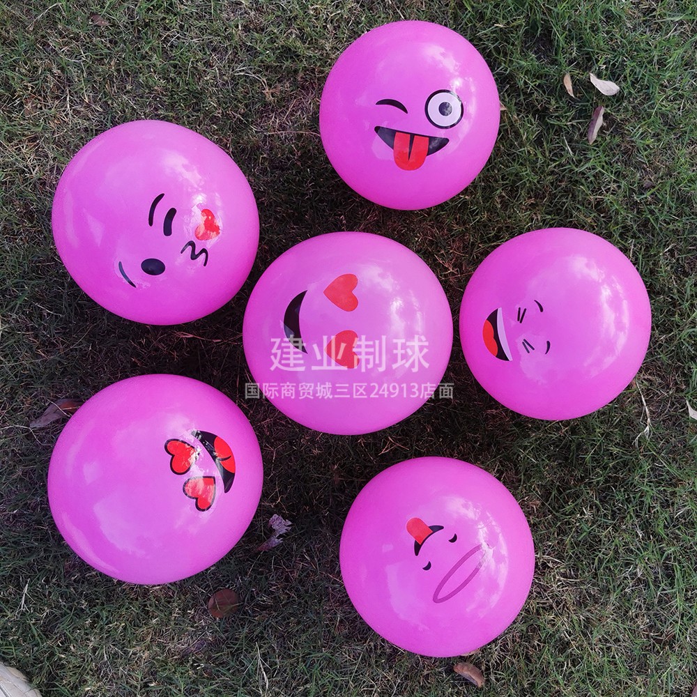 9寸PVC儿童玩具拍拍球柔软充气球足球卡通球图案贴标球弹力好详情图2