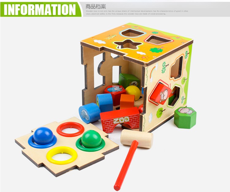 The wooden toy educational multi-functional animal-shaped intelligence box is a smart early education cognitive game with strong fun and rich colors. It can practice logical thinking and improve hand-eye coordination. It is a parent-child game detail image 2