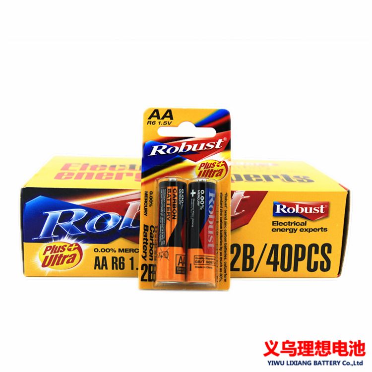 Robust 碳性电池 5号五号普通干电池 1.5VR6 2只挂卡 空调电视遥控器