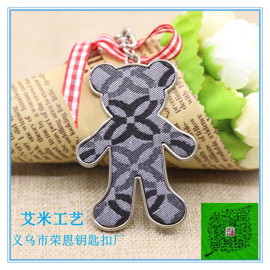 Yiwu keychains, bear keychains, patch bear alloy keychains, factory direct sales
