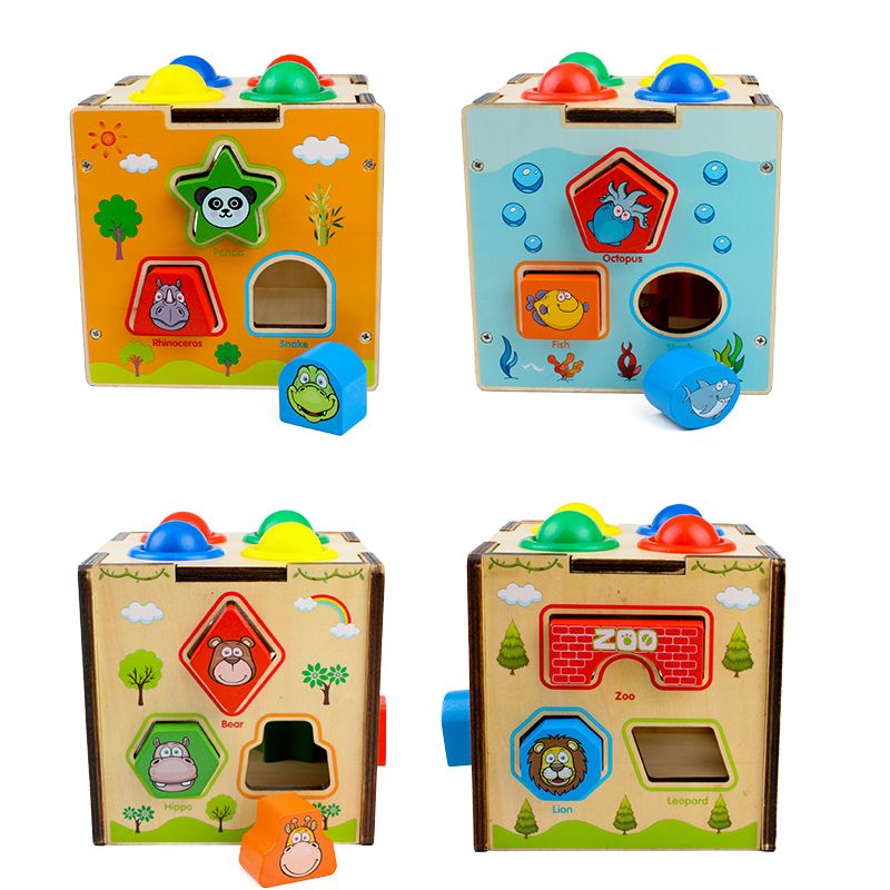 The wooden toy educational multi-functional animal-shaped intelligence box is a smart early education cognitive game with strong fun and rich colors. It can practice logical thinking and improve hand-eye coordination. It is a parent-child game Specification image
