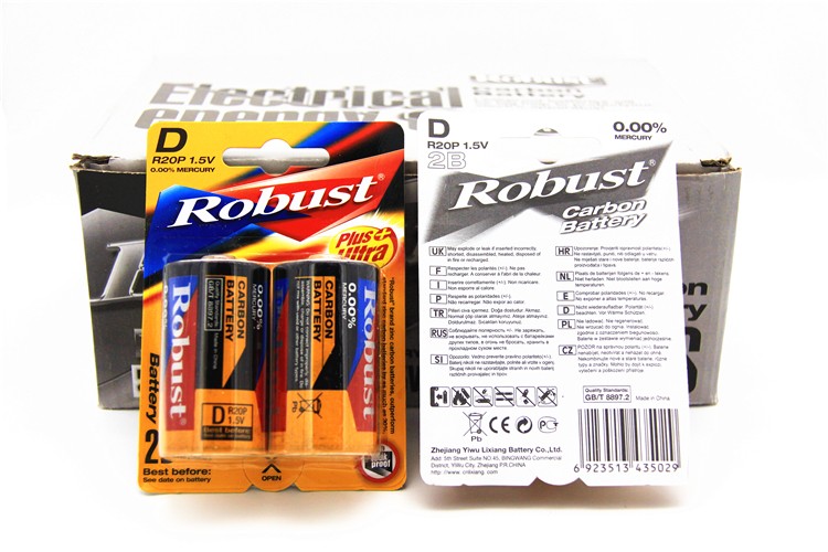 ROBUST碳性电池 1号大号R20p 1.5V挂卡 煤气灶手电筒 批发详情图4