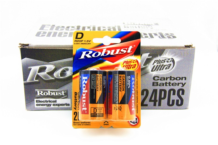 ROBUST碳性电池 1号大号R20p 1.5V挂卡 煤气灶手电筒 批发详情图9