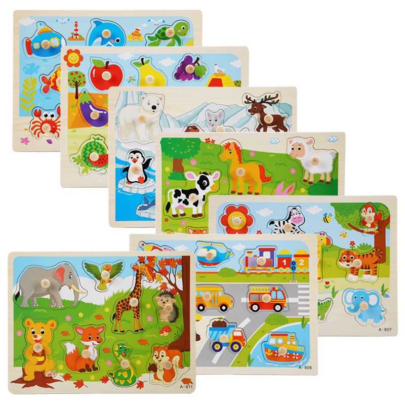 The wooden toy laser-cut hand-holding board is highly entertaining and comes in a variety of colors. It can exercise babies' hand-eye coordination, visual ability, logical thinking ability, early education enlightenment training, and is a parent-child game Item Picture