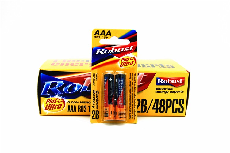 Robust 碳性普通干电池 7号七号 1.5VR6 2只挂卡 高功功率 空调电视遥控器详情图4