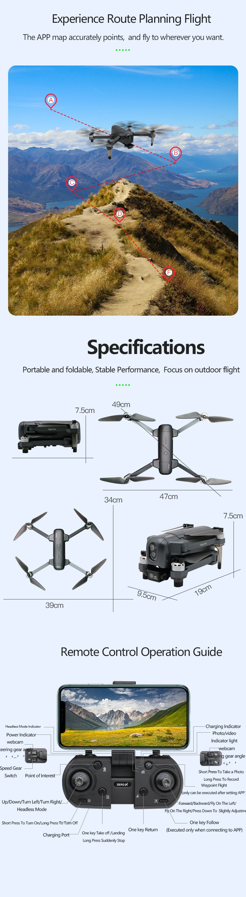 Eagle one Intelligent obstacle Avoidance two-axis Gimbal 4K GPS remote control aircraft detail image 10