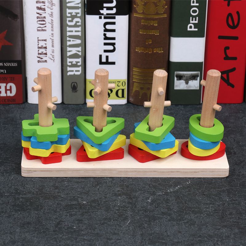 The wooden toy educational multi-functional set column is highly entertaining with rich colors. It can exercise babies' hand-eye coordination, visual ability, logical thinking ability, early education enlightenment training, and parent-child games Specification image
