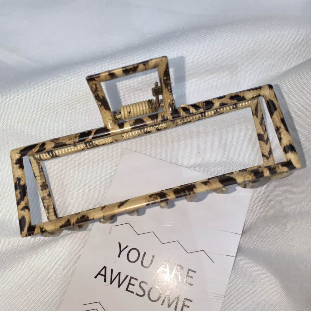 Fashion high-end 11cm alloy leopard pattern claw clamp