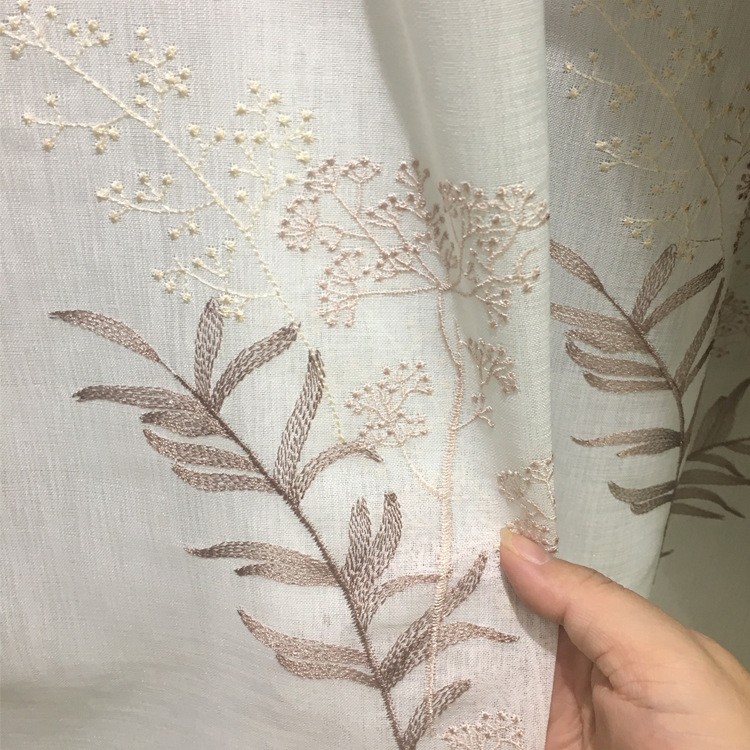 Embroidered cotton and linen curtains and window screens detail image 6