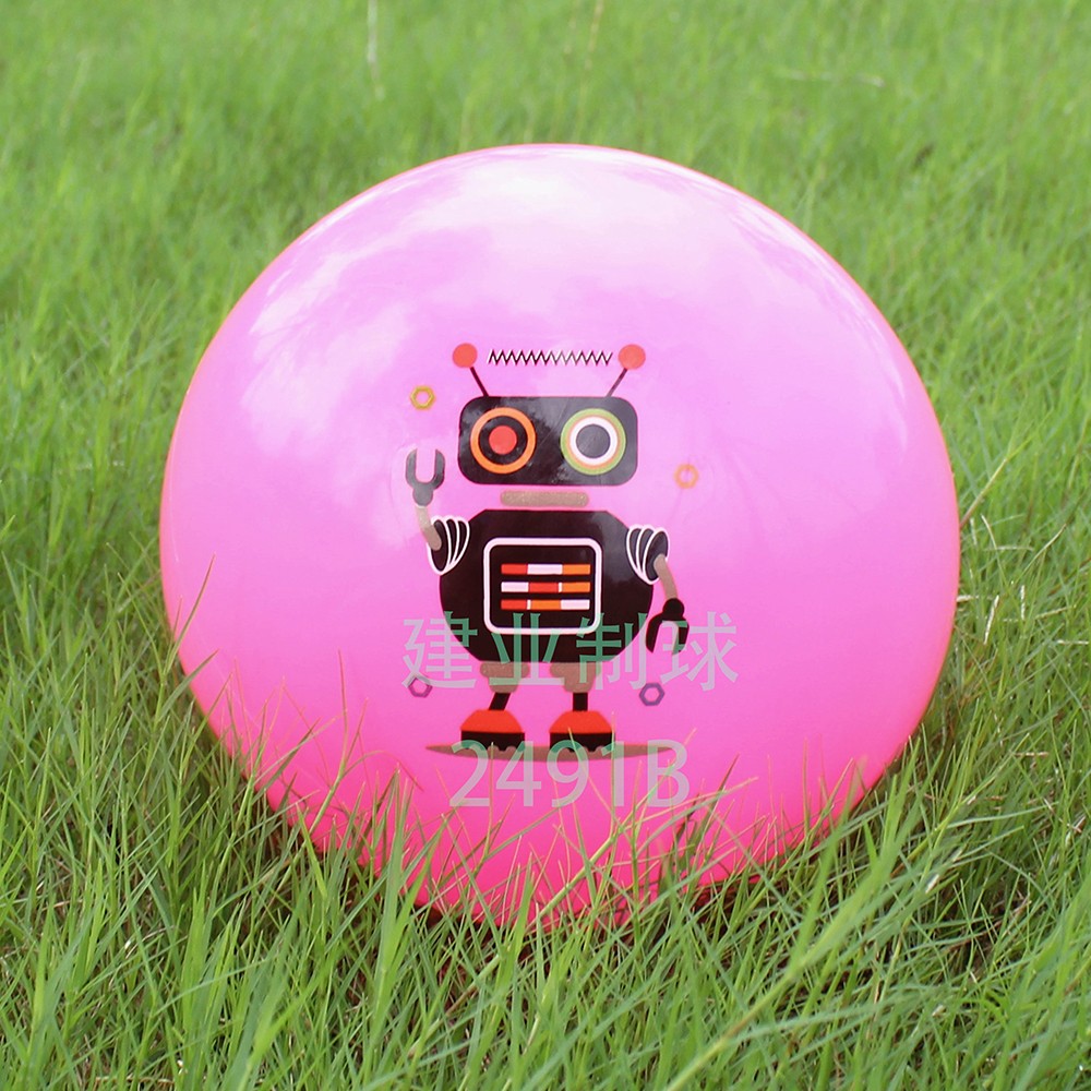 9寸PVC儿童玩具拍拍球柔软充气球足球卡通球图案贴标球弹力好详情图9