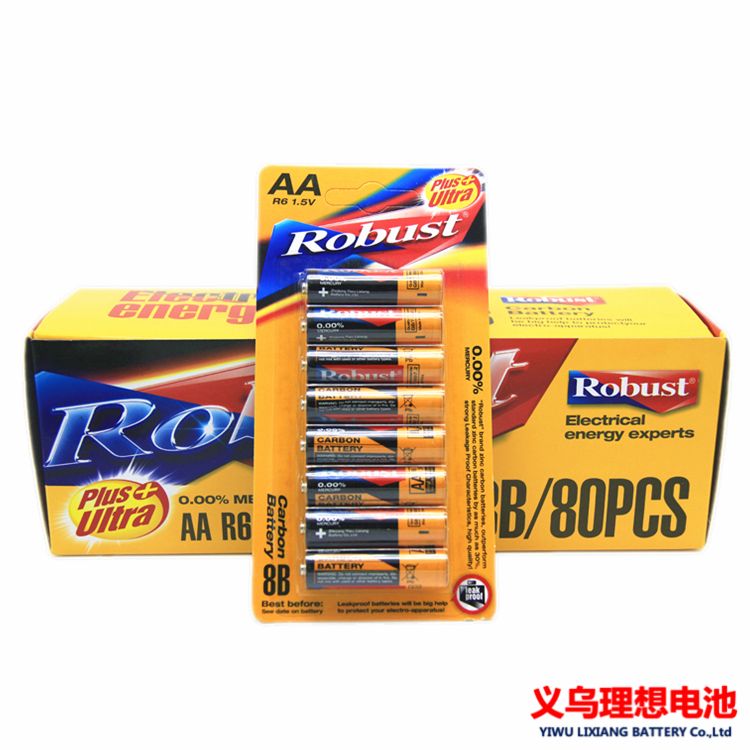 Robust 碳性电池 5号五号干电池 1.5V 8只挂卡 空调电视遥控器