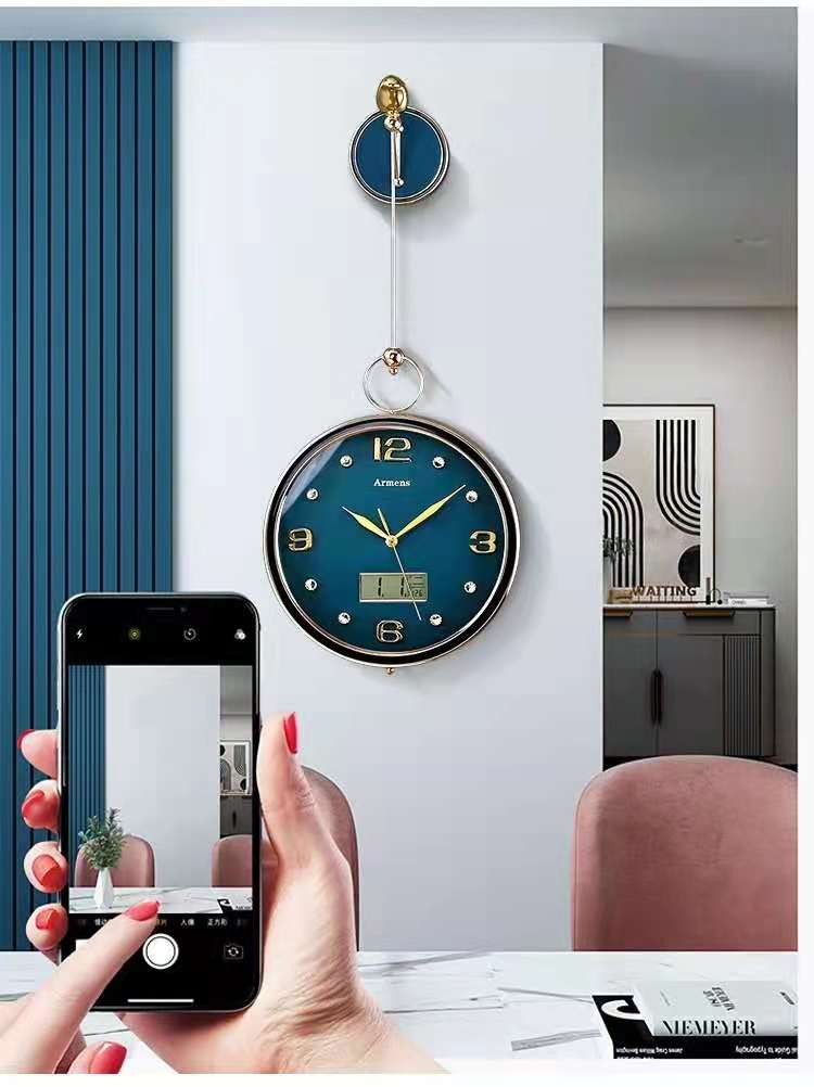 现代轻奢客厅表2021年新款钟表挂钟装饰餐厅挂墙家用时尚创意时钟详情图2