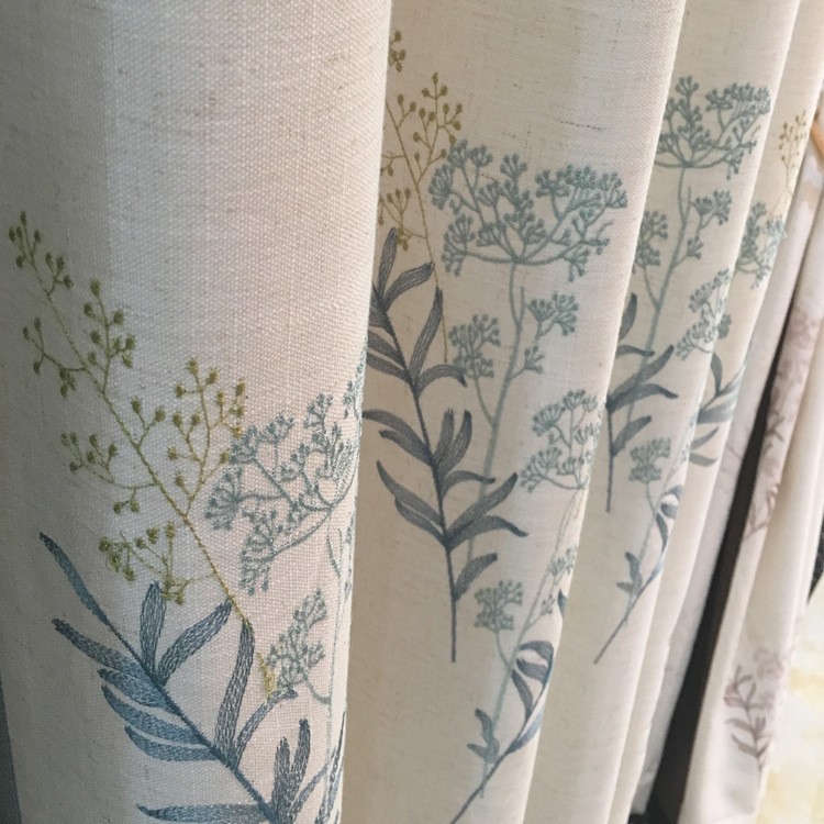 Embroidered cotton and linen curtains and window screens detail image 4